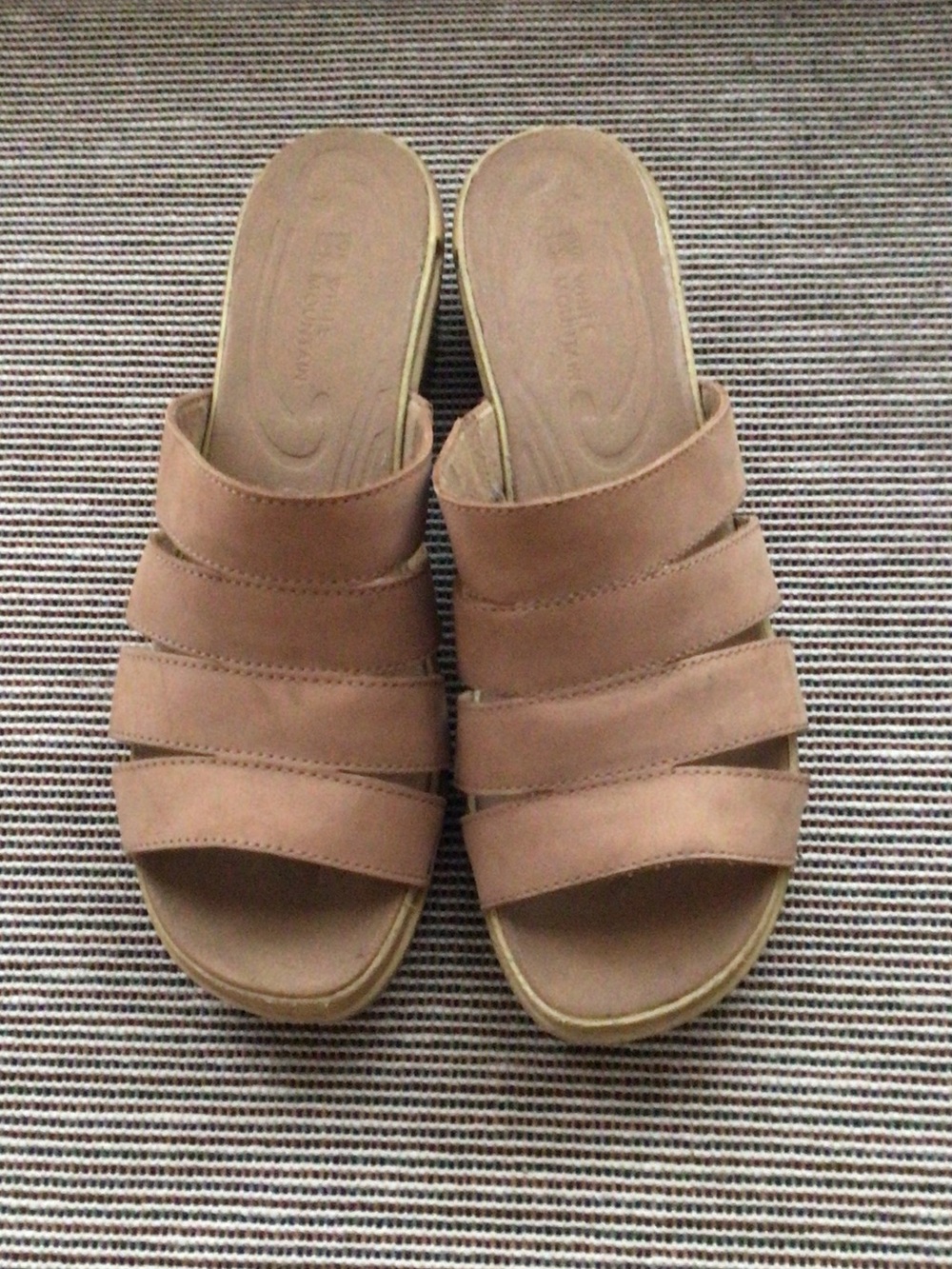 White Mountain Women's Multi-Strap Slide Mules in Brown